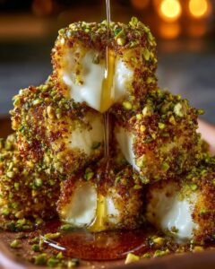pistachio crusted brie bites