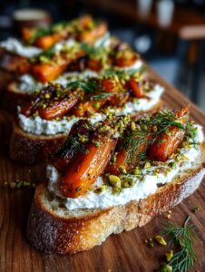 roasted carrot honey ricotta toasts