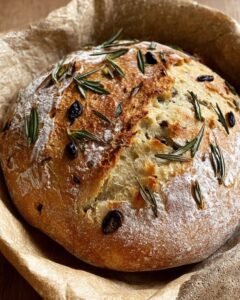 rustic rosemary olive artisan bread