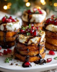 sweet potato burrata christmas stacks