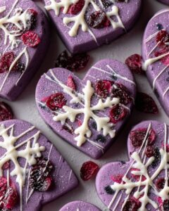 ube cranberry shortbread cookies