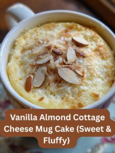 vanilla almond cottage cheese mug cake
