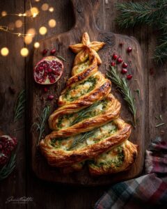 Easy Basil Pesto and Cheese Puff Pastry Christmas Tree Recipe