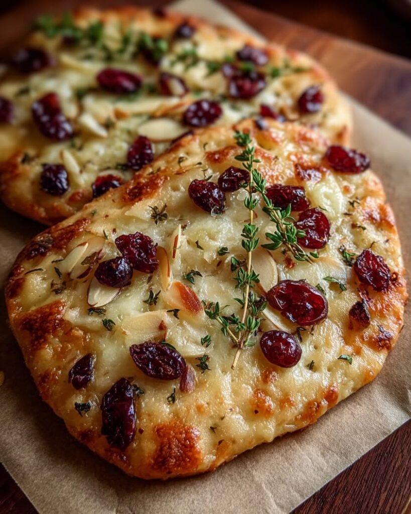brie cranberry holiday flatbreads