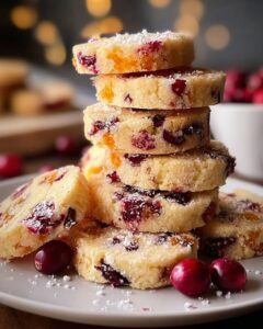 cranberry orange snowflake shortbread