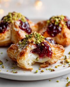cranberry pistachio brie puff stars