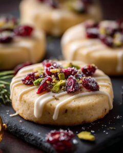 cranberry pistachio ornament cookies