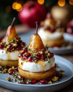 Golden Caramelized Pear and Burrata Towers: An Elegant Appetizer