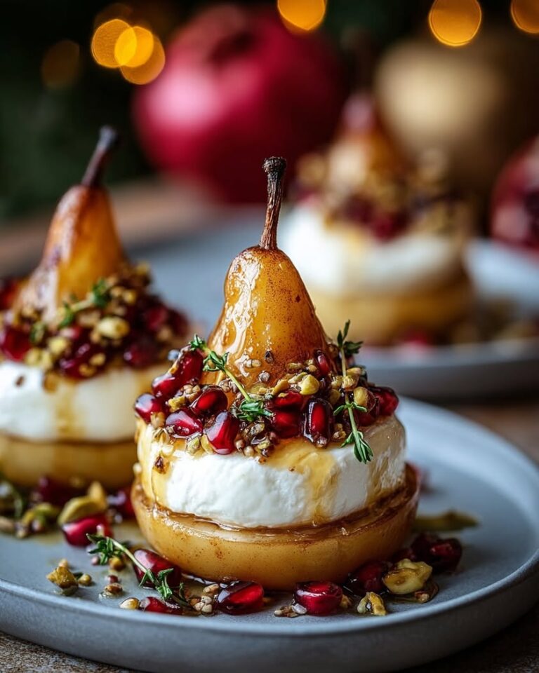 Golden Caramelized Pear and Burrata Towers: An Elegant Appetizer