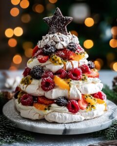 How to Make a Festive Holiday Pavlova Christmas Tree