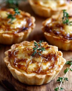 Savory Mini Christmas Tarts with Caramelized Onion and Comté