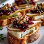 pear brie cranberry crostini honey