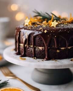 spiced chocolate orange star cake
