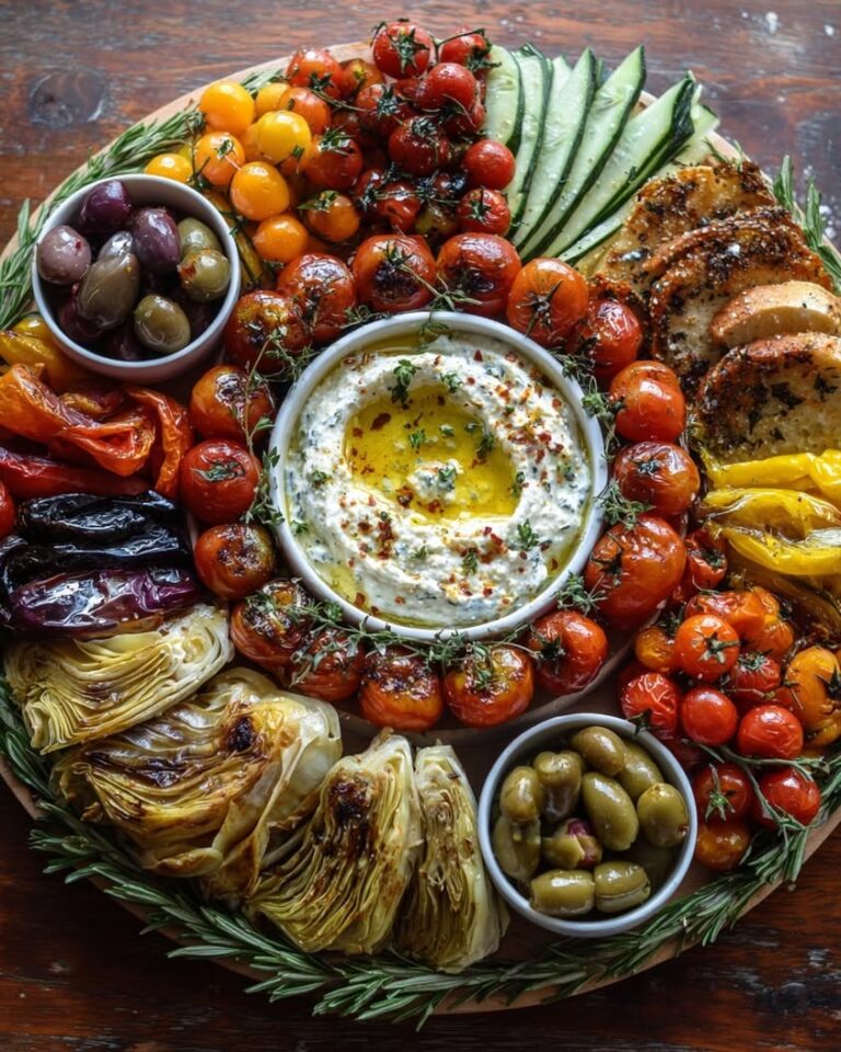 Antipasto Wreath Recipe with Chili Hot Honey Feta Dip