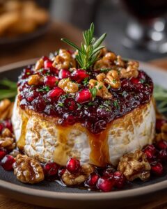 baked brie cranberry glaze walnut