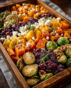 caramelized vegetables feta walnut glaze