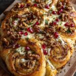 christmas crescent flatbread pomegranate brie