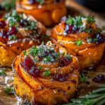 cranberry glazed sweet potato roses