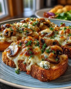 Four Cheese Mushroom Toasts: An Easy Gourmet Appetizer Recipe