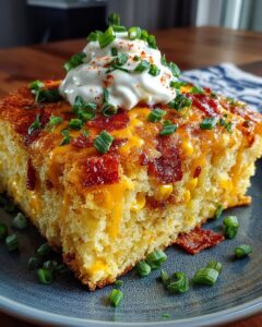 hearty southern loaded cornbread casserole