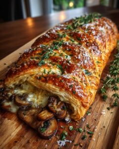herbed mushroom gruyere pastry plait