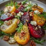 roasted beet pear salad feta