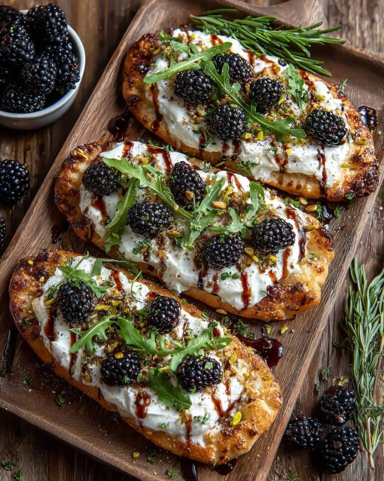 blackberry whipped feta flatbread