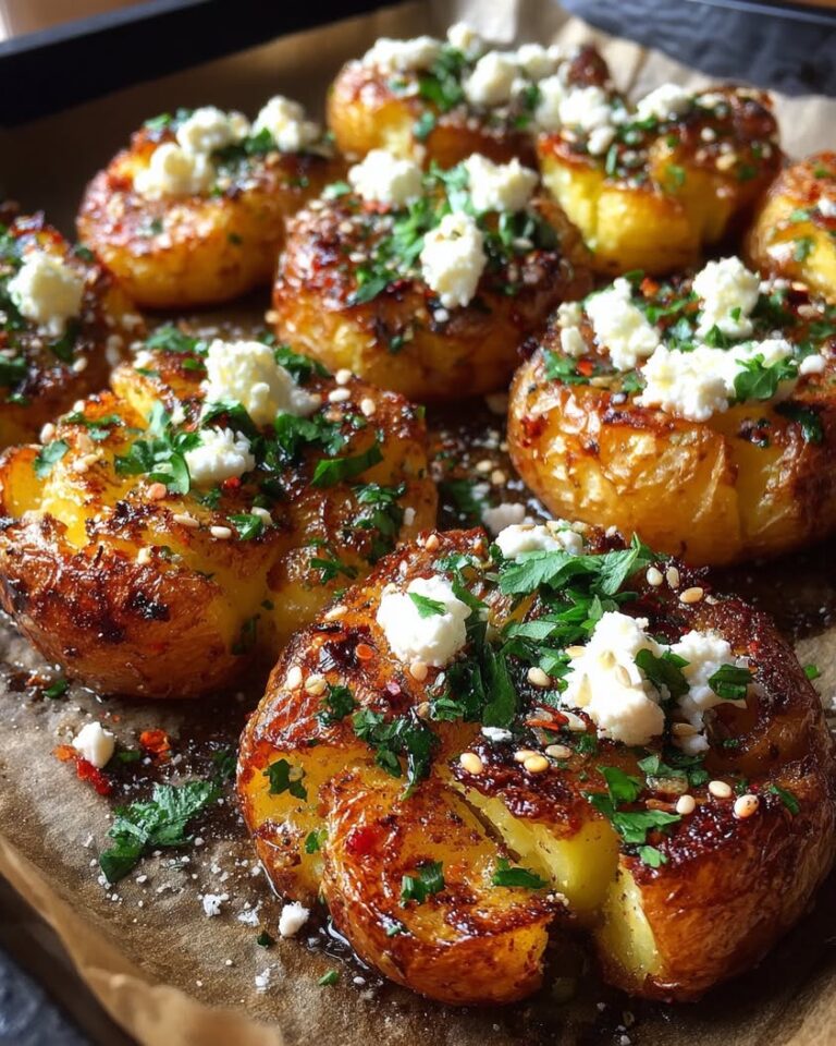 crispy smashed potatoes whipped feta