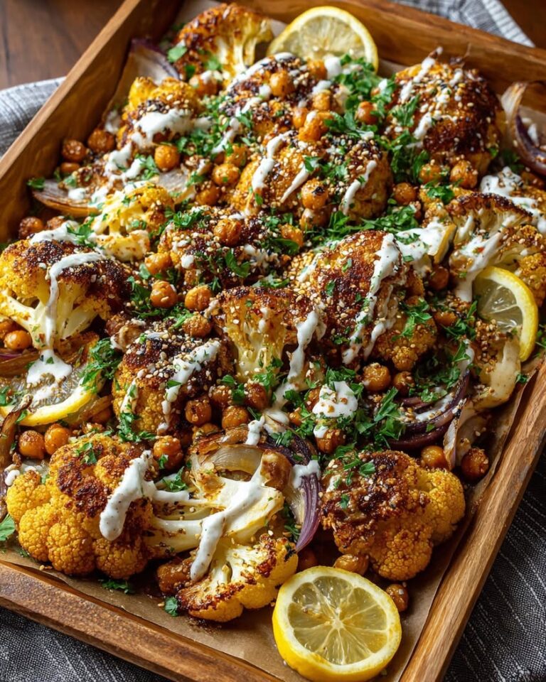 crispy chickpea cauliflower sheet pan